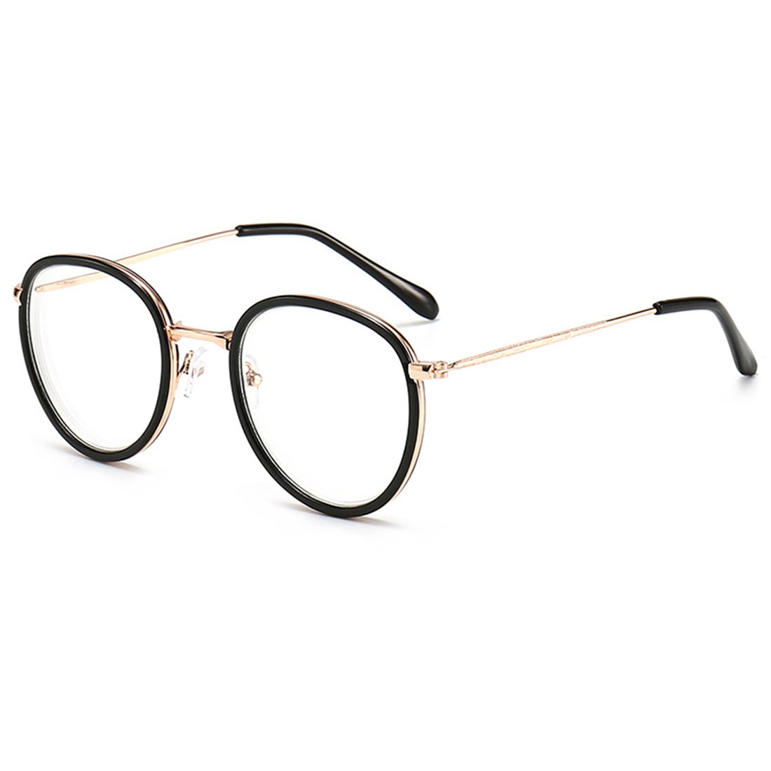 KOOSUFA Metal Round Blue Light Blocking Reading Glasses 3.50 Women Men Stylish Eyeglasses Readers Eyewear Black